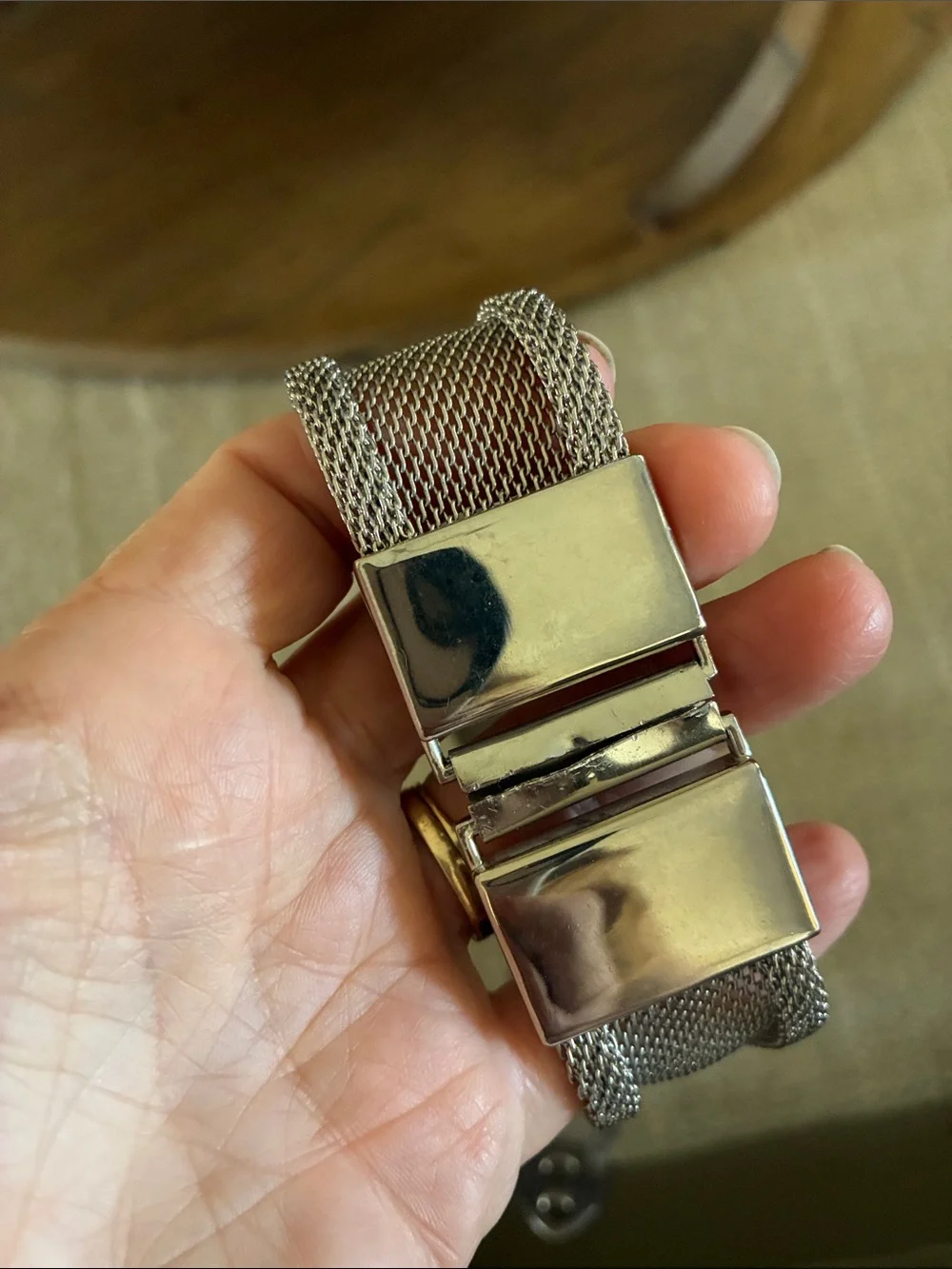 Vintage Mesh 45” Silver Tone Metal Belt